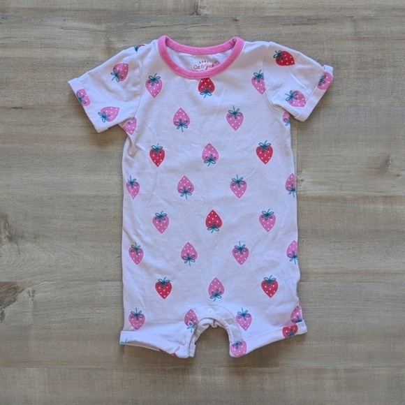 Cat & Jack + Carter's Strawberry Short Sleeves Leggings 4-Piece Lot - Size 12M - Picture 2 of 15